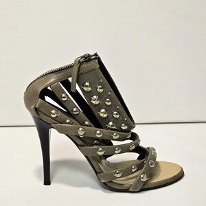 Giuseppe Zanotti Tan and Silver Strappy Heels